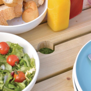 Stol za piknik od drva, okrugli 2000mm Rowlinson: Robustan & Elegantan