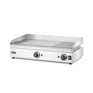 Ploča za roštilj profesionalna HENDI | Rebrasta i glatka - Nehrđajući čelik