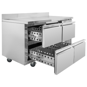 Pozitivni rashladni stol s leđnim dijelom - 4 ladice - Dynasteel