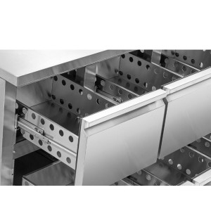 Pozitivni rashladni stol s leđnim dijelom - 6 ladica - Dynasteel