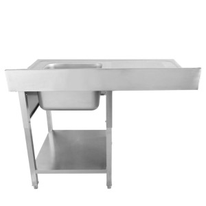 Sudoper s perilicom posuđa, stražnjom pločom i policom - 1200 x 700 - Ocjeđivač s lijeve strane - Dynasteel