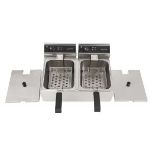 Profesionalna friteza Dynasteel - 2 x 10 L | Kapacitet 20 L | Nehrđajući čelik | Snaga 2 x 3000 W