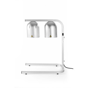 Nosač za posluživanje hrane srebrne boje s 2 infracrvene lampe