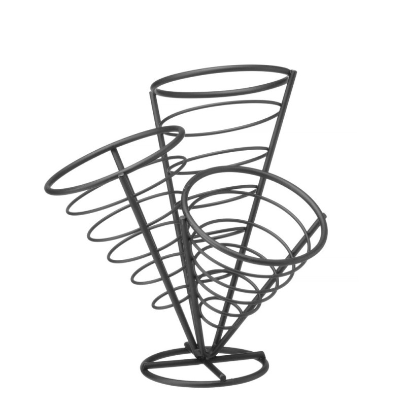 Potpora za 3 porcije pomfrita - crna