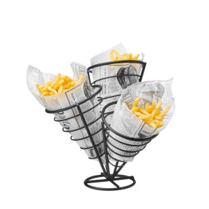 Potpora za 3 porcije pomfrita - crna