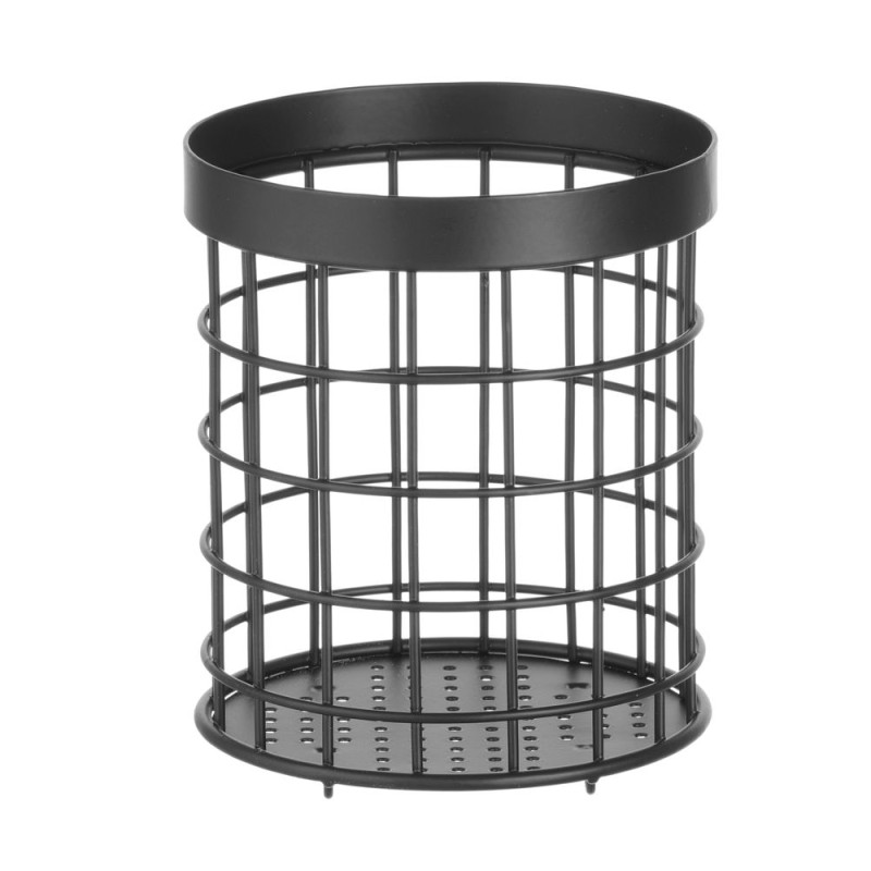 Držač pribora za jelo u obliku cilindra crne boje