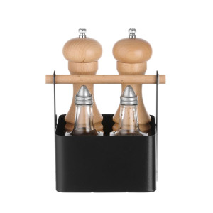 Držač pribora za jelo crne boje - 170 x 130 mm