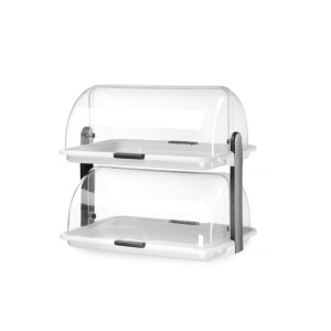 Rektangularna vitrina s kliznim poklopcima - 2 ladice - 465 x 310 mm