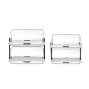 Rektangularna vitrina s kliznim poklopcima - 2 ladice - 465 x 310 mm