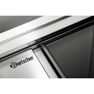 Namještaj od nehrđajućeg čelika s kliznim vratima, policom i zaštitnom stražnjom pločom - Š 1200 mm