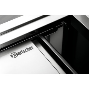 Namještaj od nehrđajućeg čelika s kliznim vratima, policom i zaštitnom stražnjom pločom - Š 1200 mm