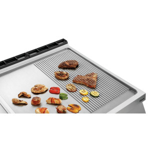 Ploča za grilanje širine 800 - 1/2 glatka 1/2 žljebovita - plin