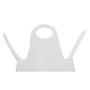 Bijeli jednokratni pregača od polietilena - paket od 100 - FourniResto - Fourniresto