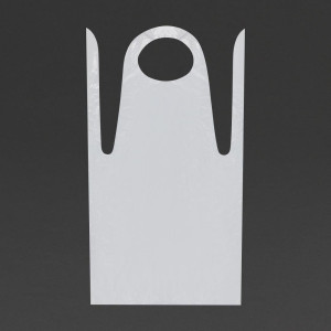 Bijeli jednokratni pregača od polietilena - paket od 100 - FourniResto - Fourniresto