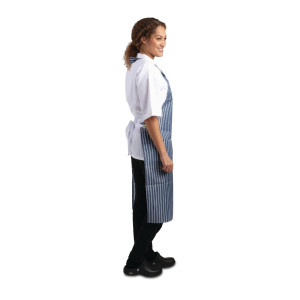 Pregača s trakama otporna na vlagu u plavoj i bijeloj boji 1016 x 711 mm - Whites Chefs Clothing - Fourniresto