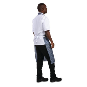 Pregača s trakama otporna na vlagu u plavoj i bijeloj boji 1016 x 711 mm - Whites Chefs Clothing - Fourniresto