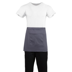 Prekrivač za kratki sivi antracitni konobar od polikotona 750 x 373 mm - Whites Chefs Clothing - Fourniresto