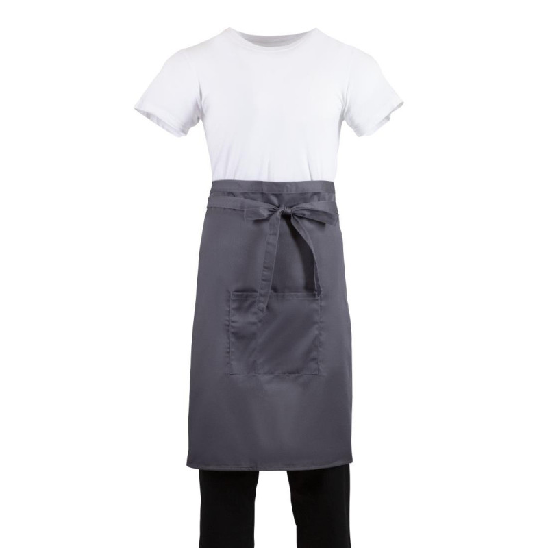 Siva antracitna pregača za konobare od polikotona 1000 x 700 mm - Whites Chefs Clothing - Fourniresto
