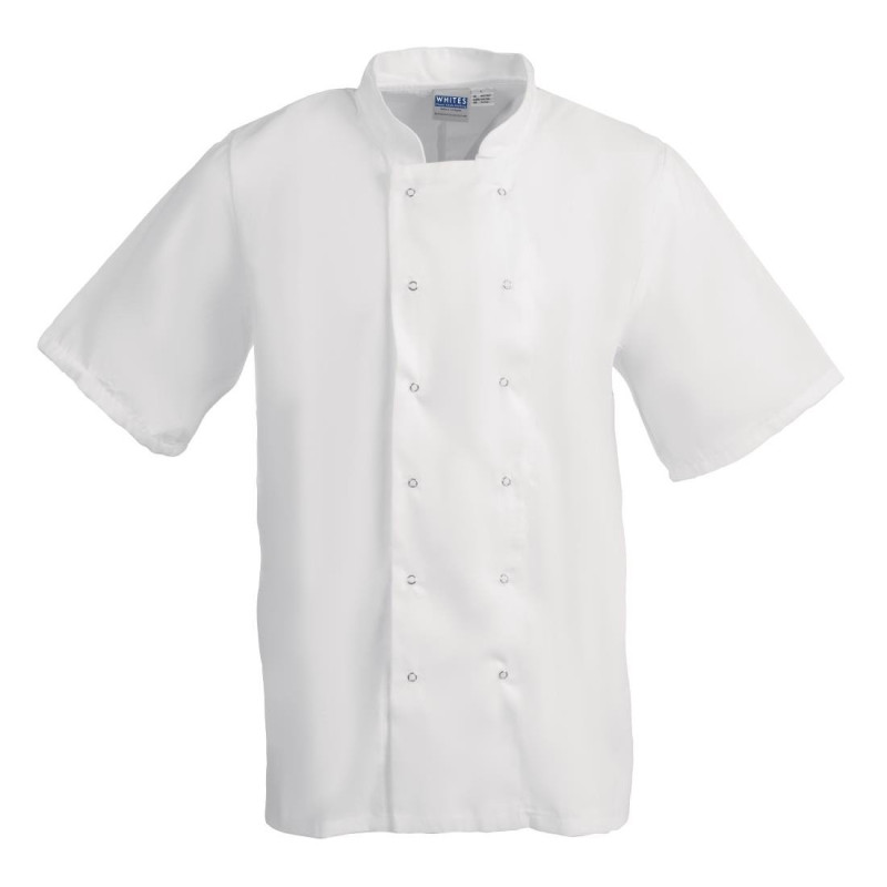 Bijela kuharska jakna s kratkim rukavima Boston - Veličina S - Whites Chefs Clothing - Fourniresto