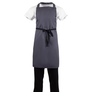Pregača Bavette siva antracit od polikotona 711 x 965 mm - Whites Chefs Clothing - Fourniresto