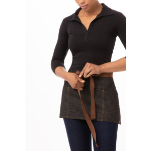 Pregača Limonadara Crna Memphis od pamuka 585 x 305 mm - Chef Works - Fourniresto