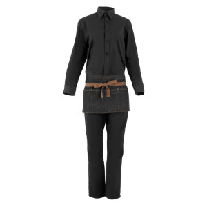 Pregača Limonadara Crna Memphis od pamuka 585 x 305 mm - Chef Works - Fourniresto