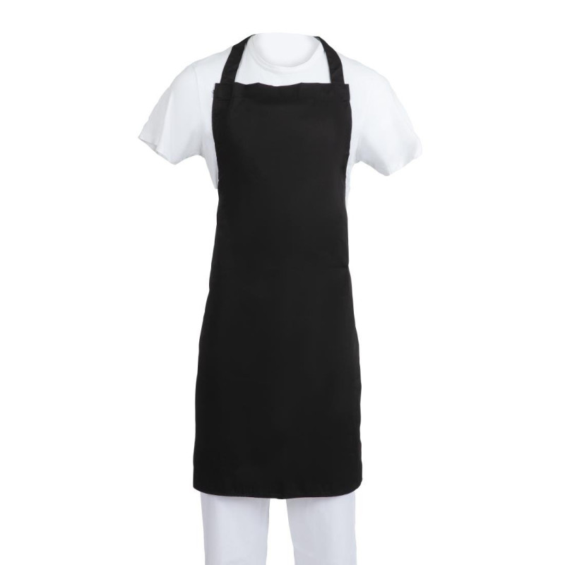 Pregača Bavette Crna od polikotona 900 x 1040 mm - Whites Chefs Clothing - Fourniresto