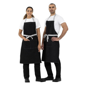 Pregača Bavette Denim Crna Southside od polikotona 700 x 1000 mm - Whites Chefs Clothing - Fourniresto