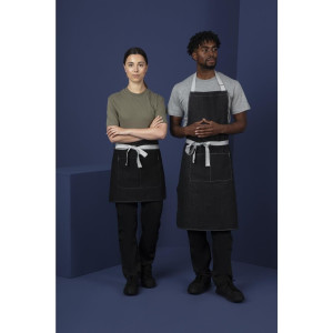 Prekrivač za kratki crni denim konobar Southside 400 x 760 mm - Whites Chefs Clothing - Fourniresto