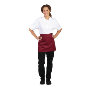 Pregača za konobare kratka bordo boje od polikotona 373 x 750 mm - Whites Chefs Clothing - Fourniresto