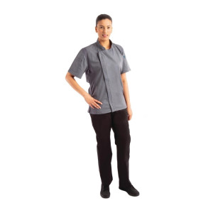 Kuharska jakna s kratkim rukavima s patentnim zatvaračem u boji tamnoplave - Veličina XS - Chef Works - Fourniresto