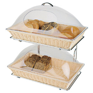 Prezentacijski stalak s kromiranim premazom, 2 razine za GN 1/1 košare - APS - Fourniresto