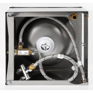 Umivaonik s niskim pritiskom od nehrđajućeg čelika s naslonom i slavinom - FourniResto - Fourniresto