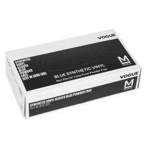 Rukavice za hranu od nepraškastog vinila, plave boje, veličina M - paket od 100 komada - Vogue - Fourniresto