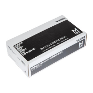 Rukavice za hranu od nepraškastog vinila, plave boje, veličina XL - Paket od 100 - Vogue - Fourniresto