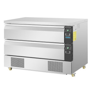 Podnožje s dvostrukim hlađenjem, 2 ladice, serija U, 6x GN 1/1 - Polar - Fourniresto