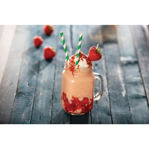 Slamke od kompostabilnog papira s prugama u zelenoj i bijeloj boji 210mm - Paket od 250 - Fiesta Green - Fourniresto