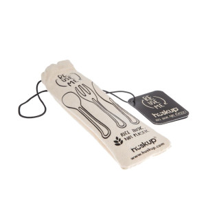 Set pribora za jelo od rižinih vlakana s vrećicom od jute - FourniResto - Fourniresto