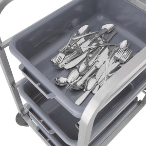 Kolica za kantinu od nehrđajućeg čelika 3 razine - Vogue - Fourniresto