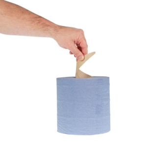 Ručnici za ruke 2 sloja s centralnim odvijanjem plavi - pakiranje od 6 - Jantex