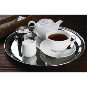 Pladanj za posluživanje, okrugli, od nehrđajućeg čelika, promjera 355 mm - Olympia - Fourniresto