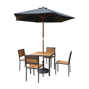 Kvadratni stol od čelika i acaije 80 cm - Bolero - Fourniresto