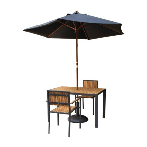 Rektangularni stol od čelika i acacije - 120 cm - Bolero - Fourniresto