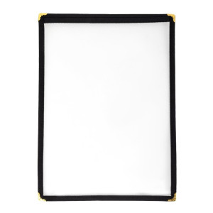 Zaštitni omot za meni američkog stila A4 s dvije strane crne boje - Olympia - Fourniresto