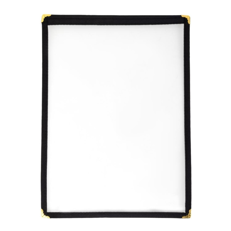 Zaštitni omot za meni američkog stila A4 s dvije strane crne boje - Olympia - Fourniresto