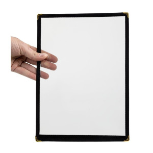 Zaštitni omot za meni američkog stila A4 s dvije strane crne boje - Olympia - Fourniresto