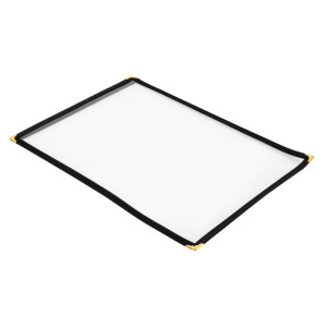 Zaštitni omot za meni američkog stila A4 s dvije strane crne boje - Olympia - Fourniresto