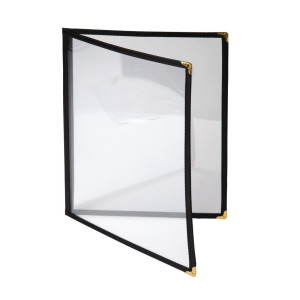 Zaštitnik jelovnika američkog stila A4 četiri stranice crni - Olympia - Fourniresto