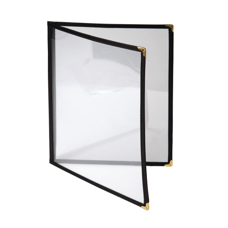 Zaštitnik jelovnika američkog stila A4 četiri stranice crni - Olympia - Fourniresto