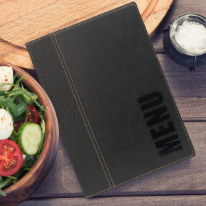 Suvremena crna zaštita za jelovnike A5 - Securit - Fourniresto